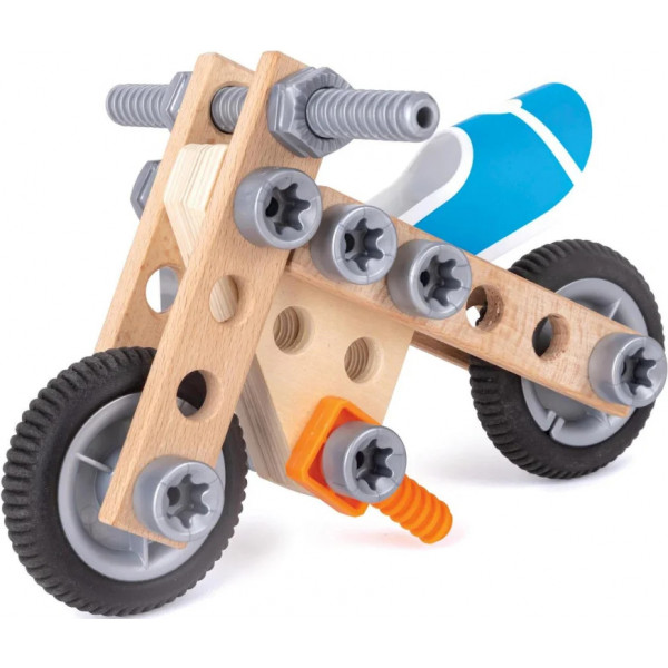 Фото - Дерев'яний конструктор Hape Мотоцикл 34 деталі (E3037)