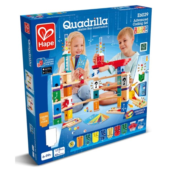 Фото - Дерев'яний конструктор Hape Quadrilla Програмування 159 ел. (E6029)