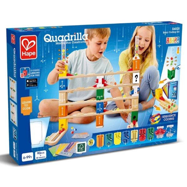 Фото - Дерев'яний конструктор Hape Quadrilla Програмування основи 130 ел. (E6028)