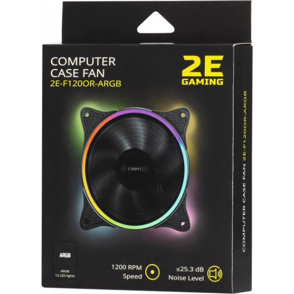 Фото - Корпусний вентилятор 2E Gaming (2E-F120OR-ARGB)