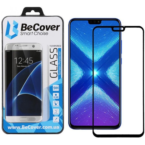 Фото - Захисне скло для смартфону BeCover for Huawei Honor 8X Black (703163)