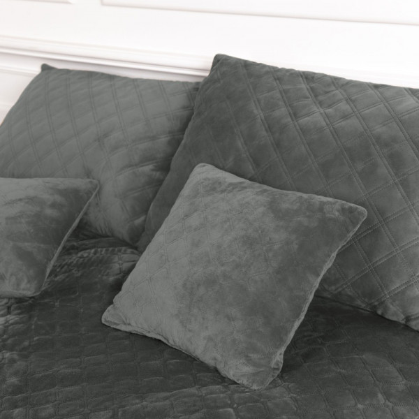 Фото - Покрывало полуторное ТЕП Velour 150x210 см Серый/Ромб круглый (4-00515_2239)