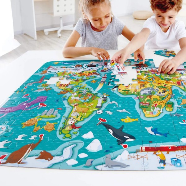 Фото - Пазлы (5-7 лет) Hape Карта мира 105 эл. (E1626)
