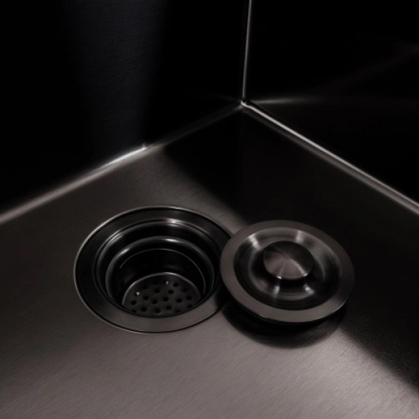 Фото - Мийка кухонна VALESO 45x45 Handmade PVD чорна (сифон крулий 3,0/0,8)