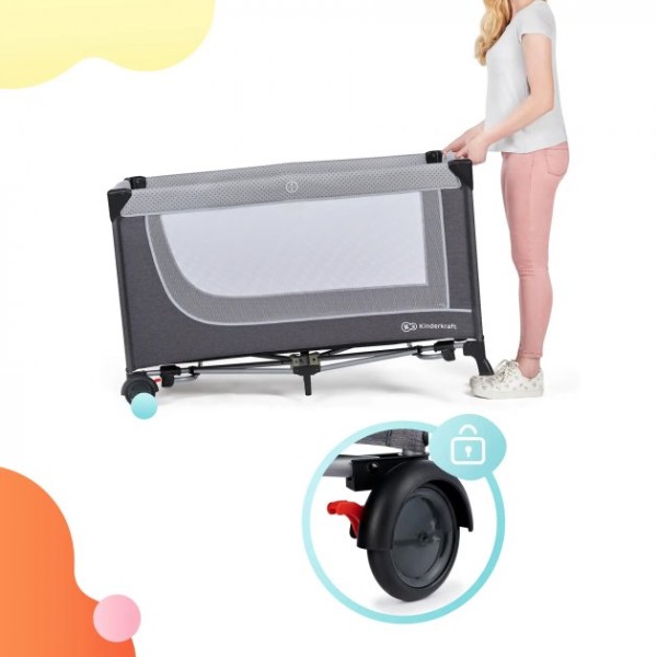 Фото - Манеж-кровать Kinderkraft Leody Grey (KCLEOD00GRY0000)