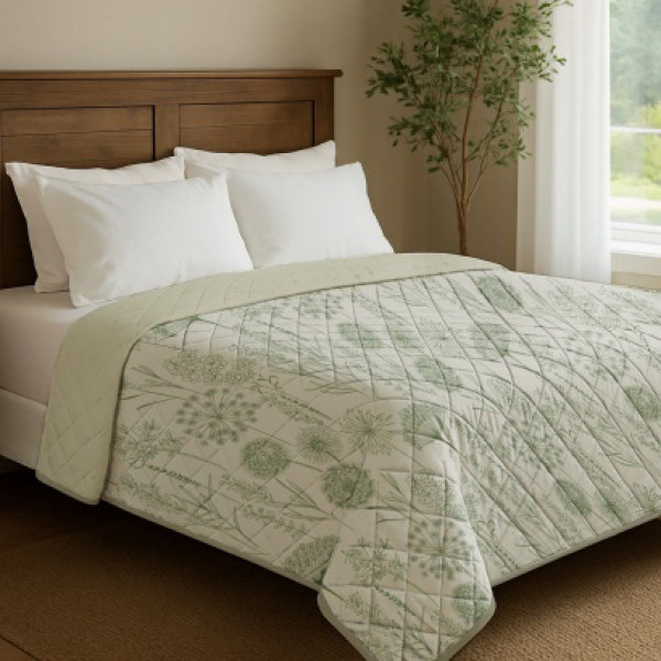 Фото - Покривало односпальне Zastelli Field Green/11-0103 Egret 160х210см Різнокольоровий (22686)