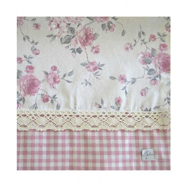 Фото - Скатертина раннер Прованс Bella Троянди/Рожева клітина 40х140 см (013512)