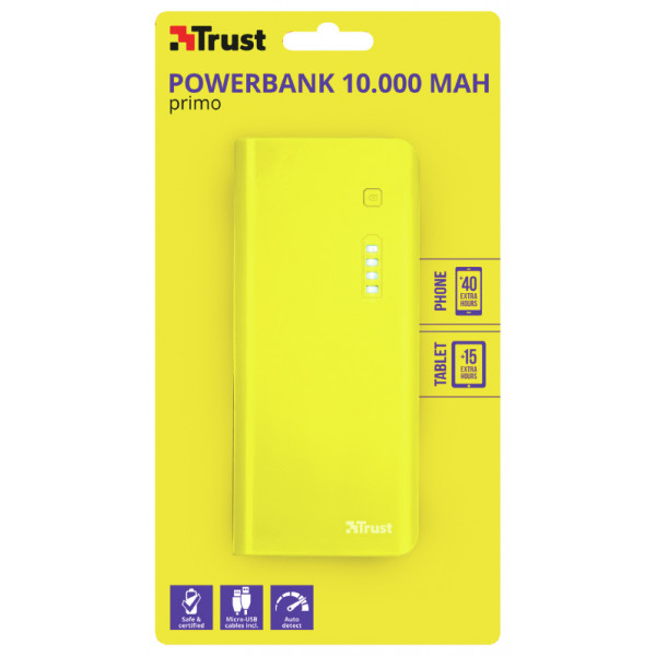Фото - Батарея мобильная Trust Primo 10000 mAh Yellow (22753)