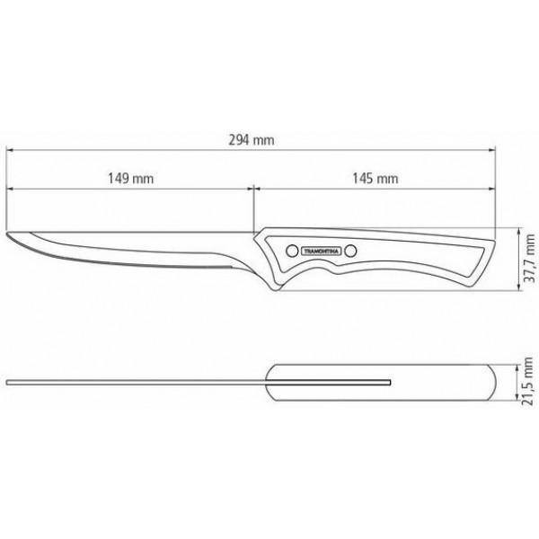 Фото - Ніж кухонний Tramontina Churrasco Black 152 мм (22840/106)