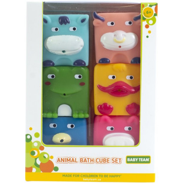Фото - Іграшка для ванної Baby Team Набір "Звірята-кубики" (9050_набор з каченям)