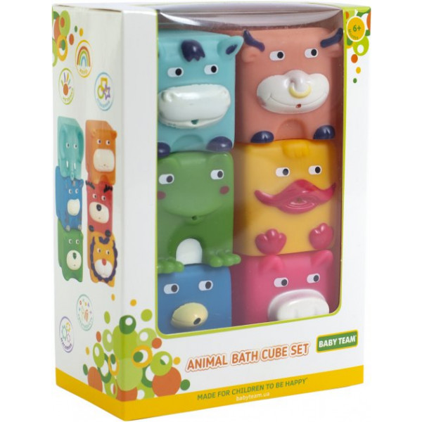 Фото - Іграшка для ванної Baby Team Набір "Звірята-кубики" (9050_набор з каченям)