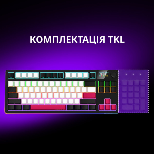 Фото - Клавиатура беспроводная игровая Lorgar KBP70TKLW Wireless TKL Mechanical Pro Black-Red (LRG-KBP70TKLW-BK-US)