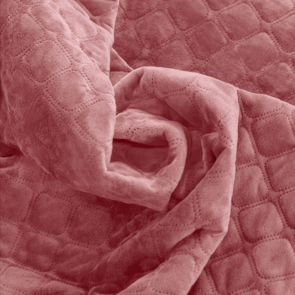 Фото - Покрывало двуспальное ТЕП Velour 220х240 см Mesa rose/Ромб круглый (4-00517_22726)