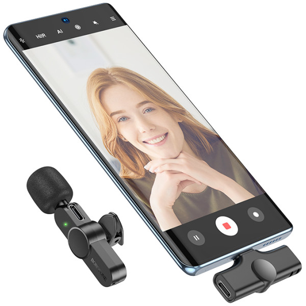 Фото - Мікрофон для смартфона BOROFONE BFK12 Type-C Black (6941991106392)