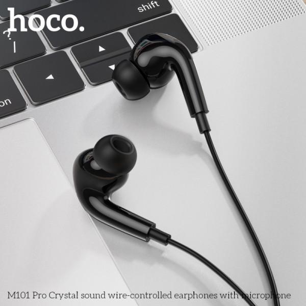 Фото - Навушники вкладиші дротові HOCO M101 Pro Crystal sound Black (6931474782373)