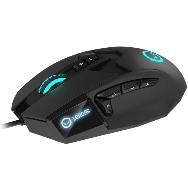 Фото - Мышь проводная игровая Lorgar Stricter 579 RGB LCD Wired USB Black (LRG-GMS579)
