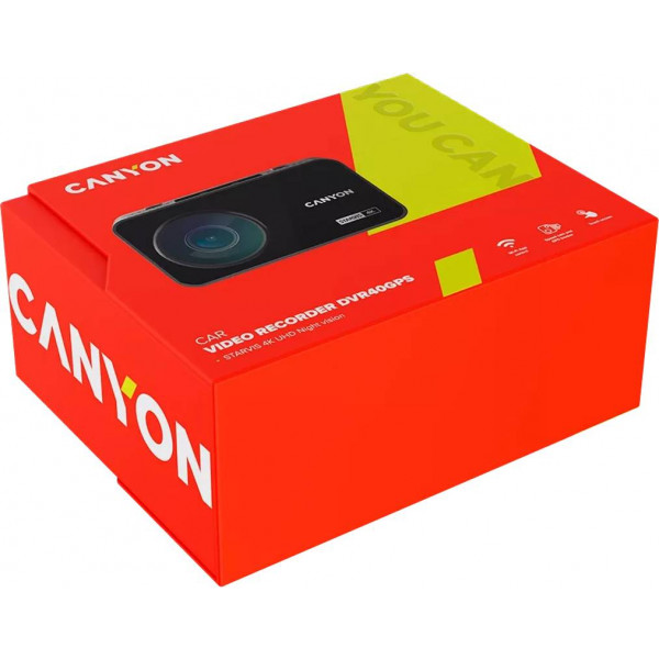Фото - Відеореєстратор Canyon DVR40GPS UltraHD 4K 2160p GPS Wi-Fi Black (CND-DVR40GPS)