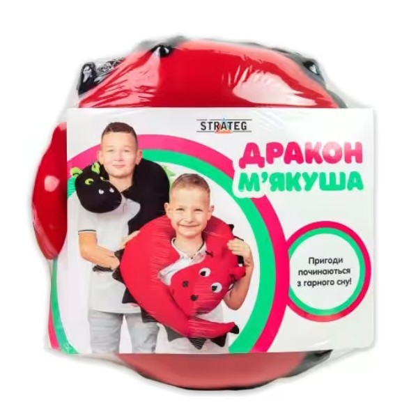 Фото - Подушка дорожня Strateg М'якуша червоно-чорний (60611)