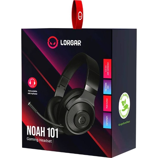 Фото - Гарнітура дротова ігрова Lorgar Noah 101 Gaming 3.5mm Black (LRG-GHS101B)