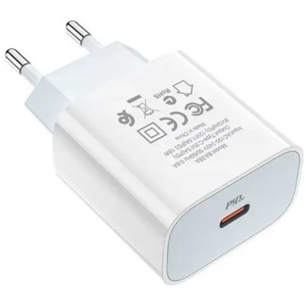 Фото - Мережевий зарядний пристрій BOROFONE BA38A Plus Speedy PD20W White (6931474746870)