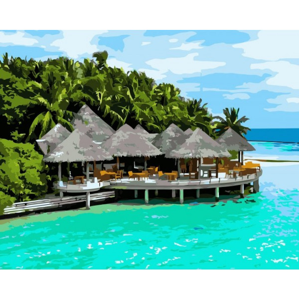 Фото - Картина по номерам Strateg "Мальдивы" 40х50 см (VA-3214)