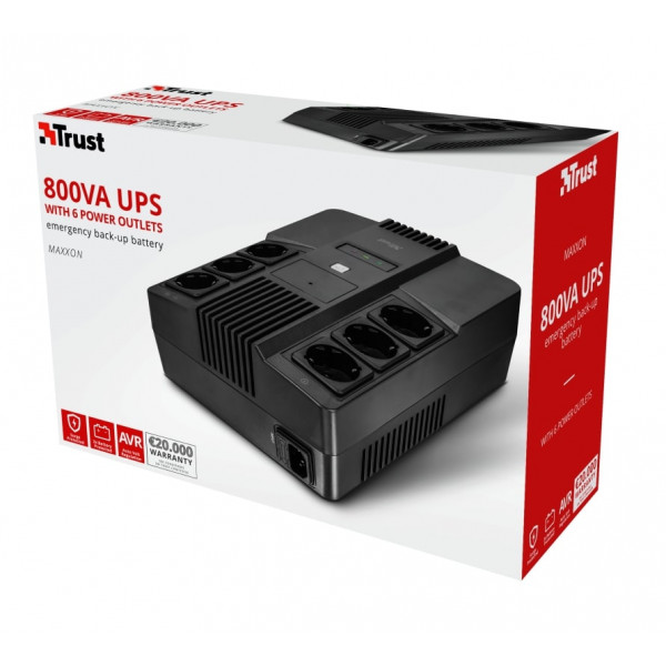 Фото - Источник бесперебойного питания Trust Maxxon 800VA UPS Black (23326)