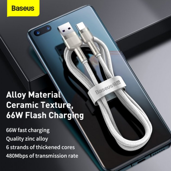 Фото - Кабель синхронізації даних Baseus AM-Type-C M 1.0 m 6.0A, 66W (CAKF000102)