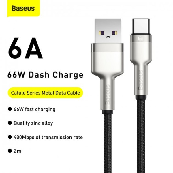 Фото - Кабель Baseus AM-Type-C M 2.0 m 6.0A 66W (CAKF000201)
