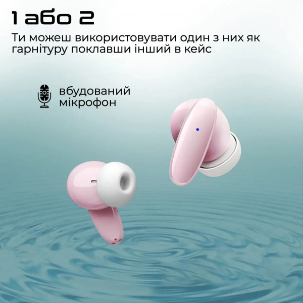 Фото - Навушники вкладиші бездротові TWS Promate Lush Pink