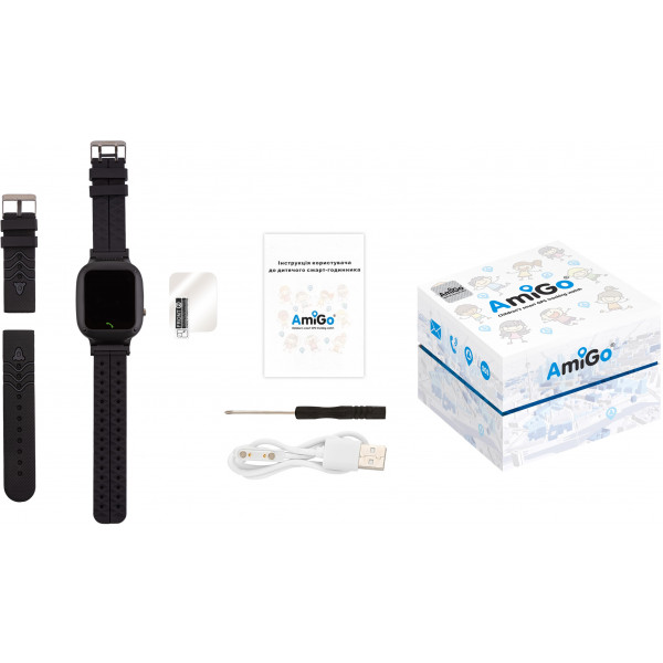 Фото - Дитячий годинник AmiGo GO004 SP Camera+LED Black