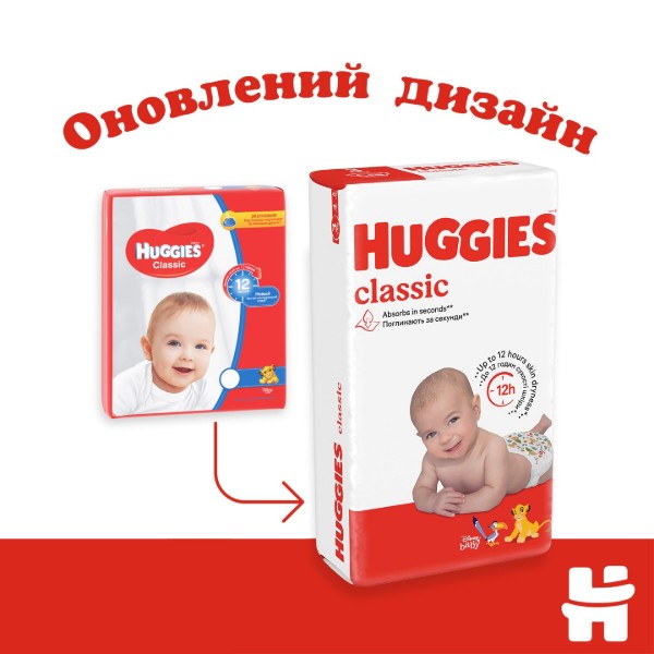 Фото - Одноразовые подгузники Huggies Classic 4 (7-18 кг), 50 шт. (5029053543147)
