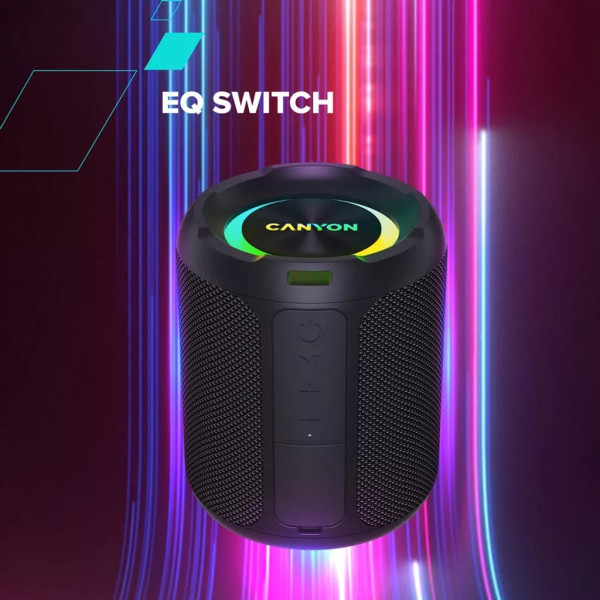 Фото - Портативна акустика Canyon OnMove 11 IPX6 TWS 20W EQ RGB Black (CNE-CBTSP11)