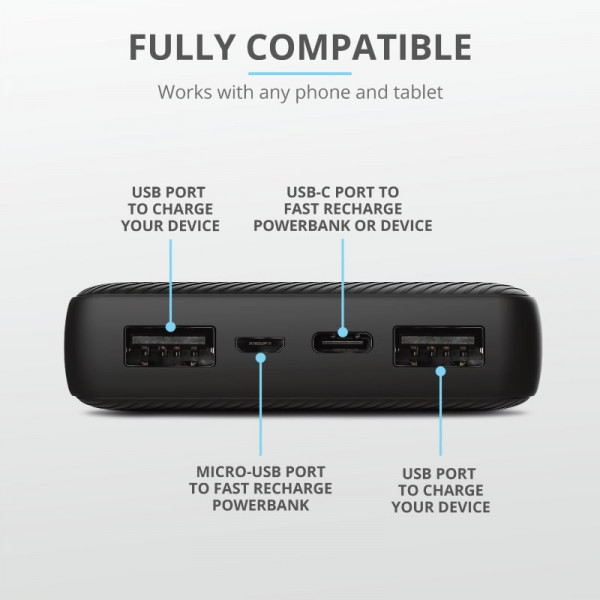Фото - Батарея мобильная Trust Primo 15000 mAh Black (23594)
