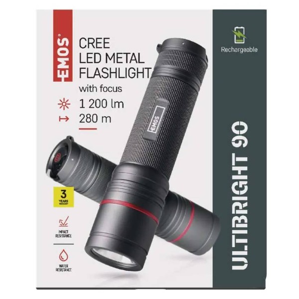 Фото - Ліхтар EMOS P3190 Ultibright 90 1200 Lm 5000 mAh метал фокус