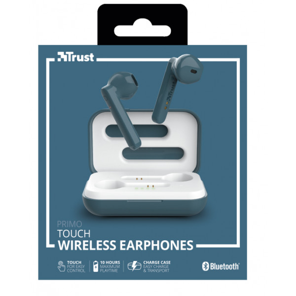 Фото - Навушники вкладиші бездротові TWS Trust Primo Touch True Wireless Mic Blue (23780)