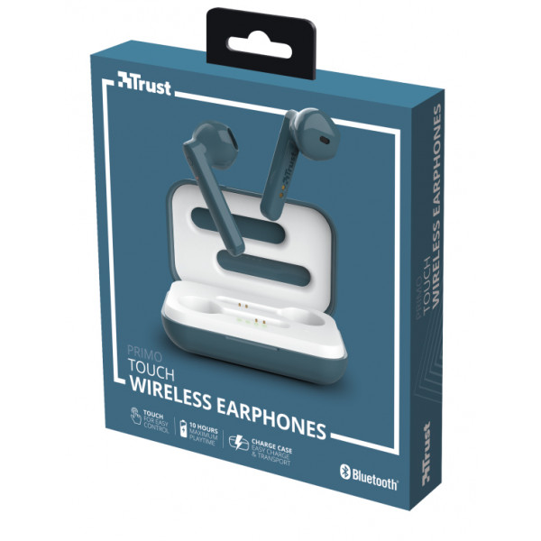 Фото - Навушники вкладиші бездротові TWS Trust Primo Touch True Wireless Mic Blue (23780)