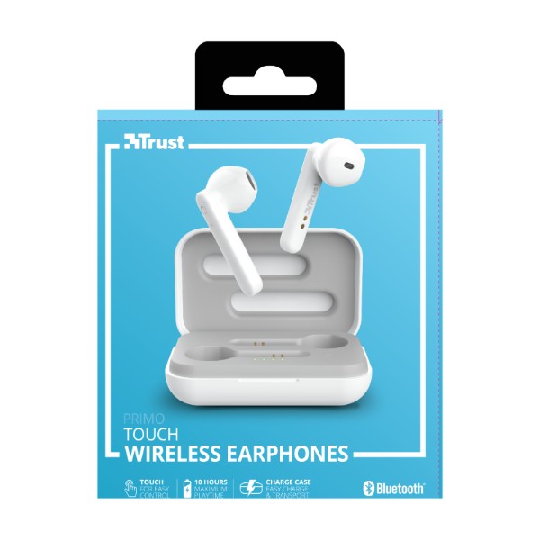 Фото - Наушники вкладыши беспроводные TWS Trust Primo Touch True Wireless Mic White (23783)