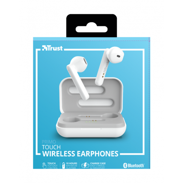Фото - Наушники вкладыши беспроводные TWS Trust Primo Touch True Wireless Mic White (23783)
