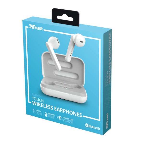 Фото - Наушники вкладыши беспроводные TWS Trust Primo Touch True Wireless Mic White (23783)