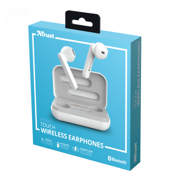 Фото - Наушники вкладыши беспроводные TWS Trust Primo Touch True Wireless Mic White (23783)