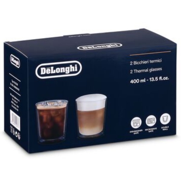 Фото - Набір склянок з подвійними стінками Delonghi DLSC318 2 шт. 400 мл