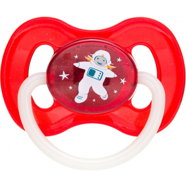 Фото - Круглая пустышка Canpol babies space латексная 0-6 мес. красная, 1 шт. (23/221_red)