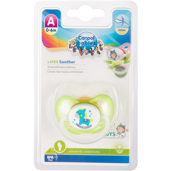Фото - Анатомічна пустушка Canpol babies Toys латексна 0-6 міс., 1 шт. в асортименті (23/259)