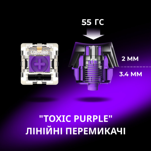 Фото - Клавиатура беспроводная игровая Lorgar KBP70TKLW Wireless TKL Mechanical Pro Black-Red (LRG-KBP70TKLW-BK-US)