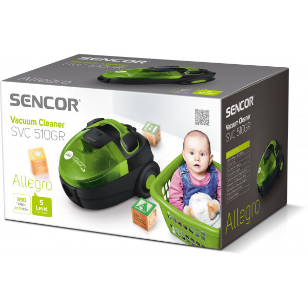Фото - Пылесос для сухой уборки без мешка Sencor SVC510GR-EUE2