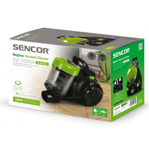 Фото - Пылесос для сухой уборки без мешка Sencor SVC1025GR