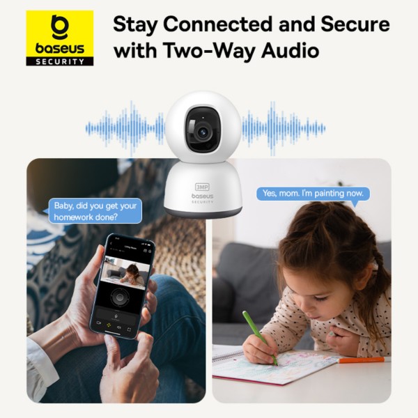 Фото - IP-камера Baseus Security P1 Series Indoor 3MP OS White EU (S0TV002132)
