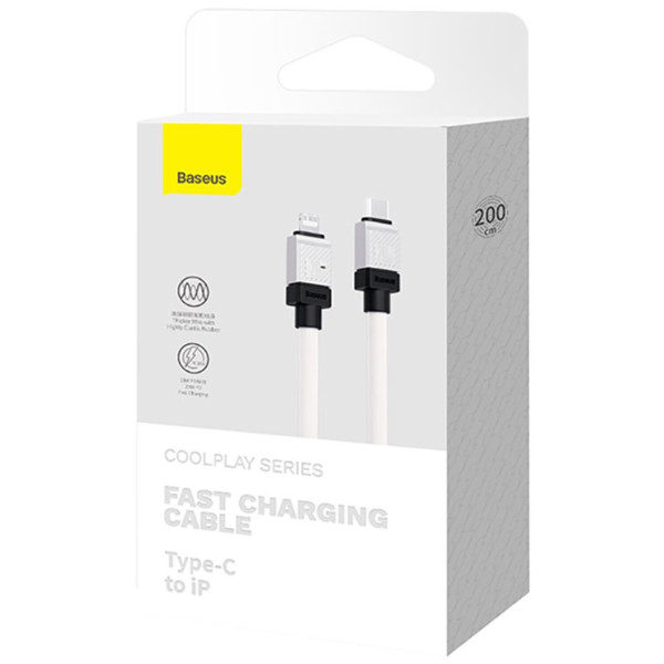 Фото - Кабель синхронізації даних Baseus CoolPlay Series Fast Charging Type-C to iP 20W 2m White (CAKW000102)