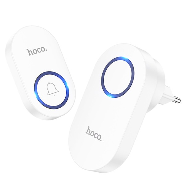 Фото - Бездротовий дверний дзвінок HOCO HI25 210 mAh (EU) White (6942007662307)