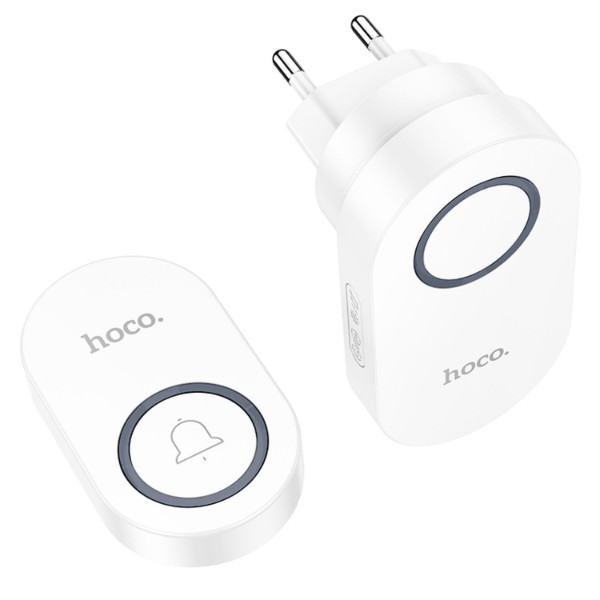 Фото - Бездротовий дверний дзвінок HOCO HI25 210 mAh (EU) White (6942007662307)